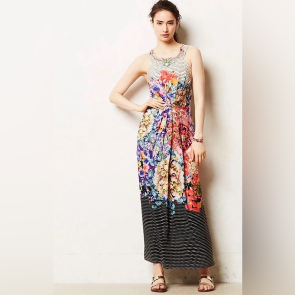 Anthropologie Maxi Dress By Ranna Gill Size 0 - Picture 1 of 16